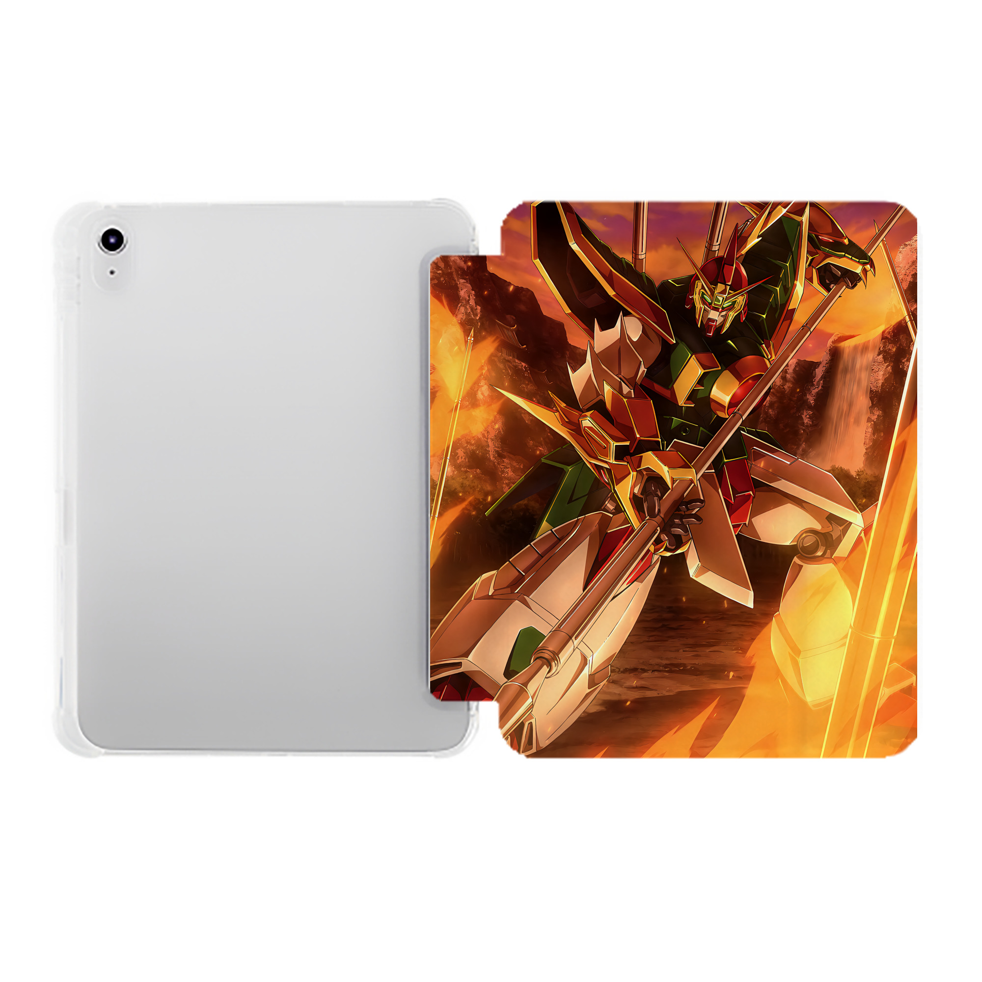 （画像用） 機動戦士ガンダム Mobile Suit Gundam IPad ケース ペン収納付き 三つ折りスタンド PUレザー×シリコン 対応機種9.5/10.5/10.9インチ